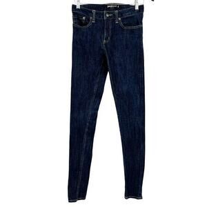 Betabrand dark wash denim blue jeans 97% cotton straight leg made in USA size 26